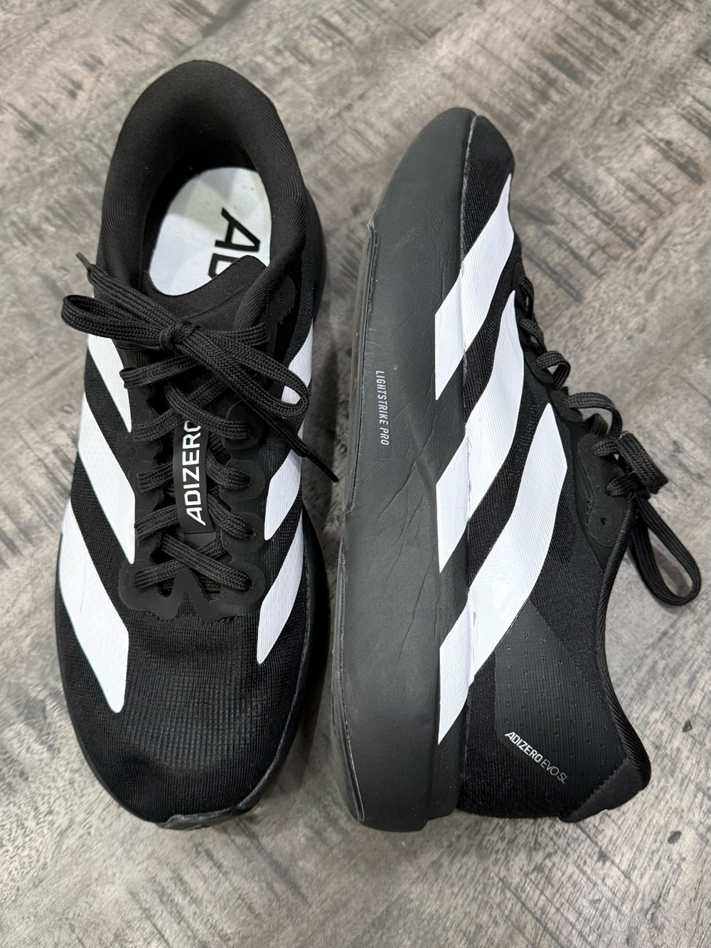 adidas Black and White Adizero Lightweight Men's Running Shoes